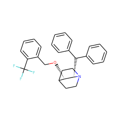 FC(F)(F)c1ccccc1CO[C@H]1C2CCN(CC2)[C@H]1C(c1ccccc1)c1ccccc1 ZINC000001534340