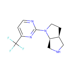 FC(F)(F)c1ccnc(N2CC[C@H]3CNC[C@H]32)n1 ZINC000038157690
