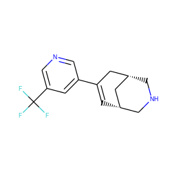 FC(F)(F)c1cncc(C2=C[C@H]3CNC[C@@H](C2)C3)c1 ZINC000095576452