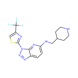 FC(F)(F)c1csc(-n2nnc3ccc(NCC4CCNCC4)nc32)n1 ZINC000073276533