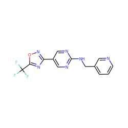 FC(F)(F)c1nc(-c2cnc(NCc3cccnc3)nc2)no1 ZINC000096921397