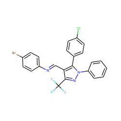 FC(F)(F)c1nn(-c2ccccc2)c(-c2ccc(Cl)cc2)c1/C=N/c1ccc(Br)cc1 ZINC000084602867