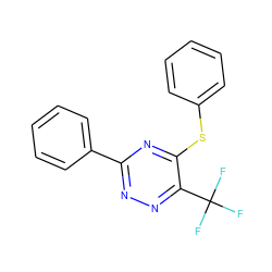 FC(F)(F)c1nnc(-c2ccccc2)nc1Sc1ccccc1 ZINC000001390225