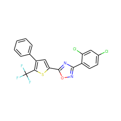 FC(F)(F)c1sc(-c2nc(-c3ccc(Cl)cc3Cl)no2)cc1-c1ccccc1 ZINC000002141886