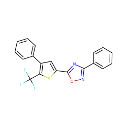 FC(F)(F)c1sc(-c2nc(-c3ccccc3)no2)cc1-c1ccccc1 ZINC000002143791