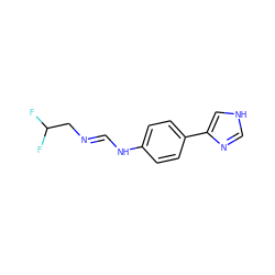 FC(F)C/N=C/Nc1ccc(-c2c[nH]cn2)cc1 ZINC000028089022