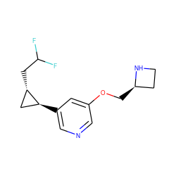 FC(F)C[C@H]1C[C@@H]1c1cncc(OC[C@@H]2CCN2)c1 ZINC000095564740