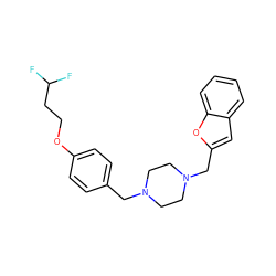 FC(F)CCOc1ccc(CN2CCN(Cc3cc4ccccc4o3)CC2)cc1 ZINC000058563838