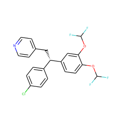 FC(F)Oc1ccc([C@@H](Cc2ccncc2)c2ccc(Cl)cc2)cc1OC(F)F ZINC000013442067