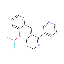 FC(F)Oc1ccccc1/C=C1\CCCN=C1c1cccnc1 ZINC000049808143