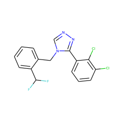 FC(F)c1ccccc1Cn1cnnc1-c1cccc(Cl)c1Cl ZINC000028897875