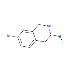 FC[C@@H]1Cc2ccc(Br)cc2CN1 ZINC000013517600