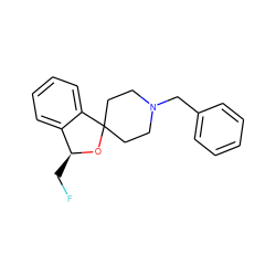 FC[C@@H]1OC2(CCN(Cc3ccccc3)CC2)c2ccccc21 ZINC000073169958