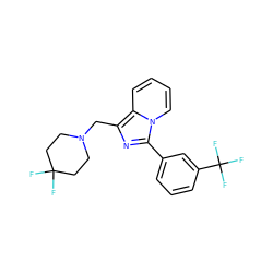 FC1(F)CCN(Cc2nc(-c3cccc(C(F)(F)F)c3)n3ccccc23)CC1 ZINC000043203378