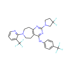 FC1(F)CCN(c2nc3c(c(Nc4ccc(C(F)(F)F)cc4)n2)CCN(c2ncccc2C(F)(F)F)CC3)C1 ZINC000137653487