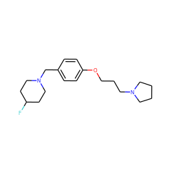 FC1CCN(Cc2ccc(OCCCN3CCCC3)cc2)CC1 ZINC000040892060