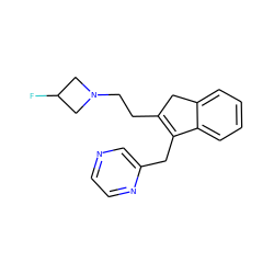 FC1CN(CCC2=C(Cc3cnccn3)c3ccccc3C2)C1 ZINC000066079066