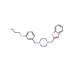 FCCCOc1cccc(CN2CCN(Cc3cc4ccccc4o3)CC2)c1 ZINC000058581033