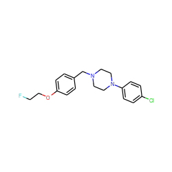 FCCOc1ccc(CN2CCN(c3ccc(Cl)cc3)CC2)cc1 ZINC000029127926