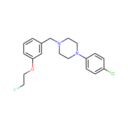 FCCOc1cccc(CN2CCN(c3ccc(Cl)cc3)CC2)c1 ZINC000029127877