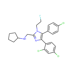 FCCn1c(CNC2CCCC2)nc(-c2ccc(Cl)cc2Cl)c1-c1ccc(Cl)cc1 ZINC000043015783