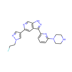 FCCn1cc(-c2cc3c(-c4cccc(N5CCNCC5)n4)n[nH]c3cn2)cn1 ZINC000205250381