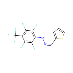 Fc1c(F)c(C(F)(F)F)c(F)c(F)c1N/N=C\c1cccs1 ZINC000005009644