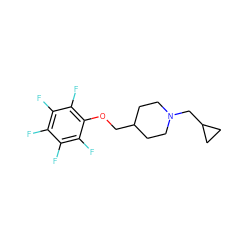 Fc1c(F)c(F)c(OCC2CCN(CC3CC3)CC2)c(F)c1F ZINC000013730033