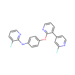 Fc1cc(-c2cccnc2Oc2ccc(Nc3ncccc3F)cc2)ccn1 ZINC000147807565