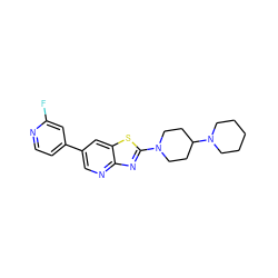 Fc1cc(-c2cnc3nc(N4CCC(N5CCCCC5)CC4)sc3c2)ccn1 ZINC000045317079