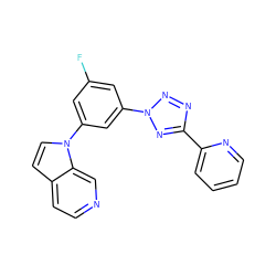 Fc1cc(-n2nnc(-c3ccccn3)n2)cc(-n2ccc3ccncc32)c1 ZINC000028456551