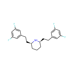 Fc1cc(F)cc(CC[C@@H]2CCC[C@H](CCc3cc(F)cc(F)c3)N2)c1 ZINC000103297292