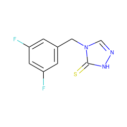 Fc1cc(F)cc(Cn2cn[nH]c2=S)c1 ZINC000027876227