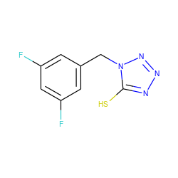 Fc1cc(F)cc(Cn2nnnc2S)c1 ZINC000027870554