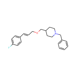 Fc1ccc(/C=C/COCC2CCN(Cc3ccccc3)CC2)cc1 ZINC000001536170