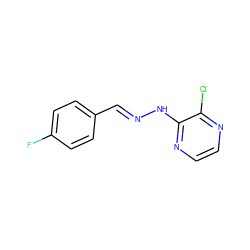 Fc1ccc(/C=N/Nc2nccnc2Cl)cc1 ZINC000004947211