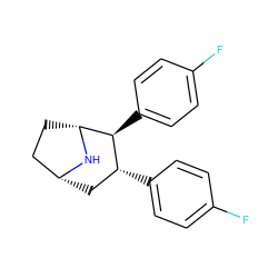 Fc1ccc([C@@H]2C[C@@H]3CC[C@@H](N3)[C@H]2c2ccc(F)cc2)cc1 ZINC000026989083