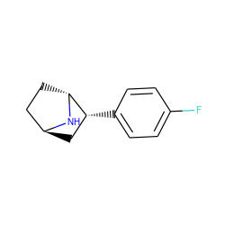 Fc1ccc([C@@H]2C[C@H]3CC[C@H]2N3)cc1 ZINC000250239816