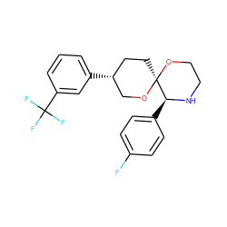 Fc1ccc([C@@H]2NCCO[C@@]23CC[C@@H](c2cccc(C(F)(F)F)c2)CO3)cc1 ZINC000013817730