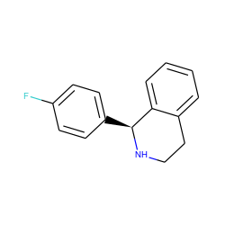 Fc1ccc([C@@H]2NCCc3ccccc32)cc1 ZINC000019624649