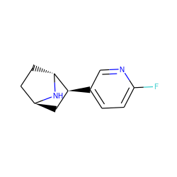 Fc1ccc([C@H]2C[C@H]3CC[C@H]2N3)cn1 ZINC000100577451