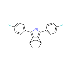 Fc1ccc(-c2[nH]c(-c3ccc(F)cc3)c3c2C2CCC3CC2)cc1 ZINC000013835389