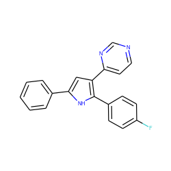 Fc1ccc(-c2[nH]c(-c3ccccc3)cc2-c2ccncn2)cc1 ZINC000026644791