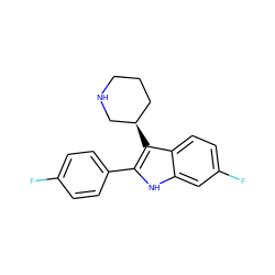 Fc1ccc(-c2[nH]c3cc(F)ccc3c2[C@@H]2CCCNC2)cc1 ZINC000013862751