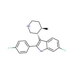 Fc1ccc(-c2[nH]c3cc(F)ccc3c2[C@@H]2CNCC[C@H]2F)cc1 ZINC000013862750