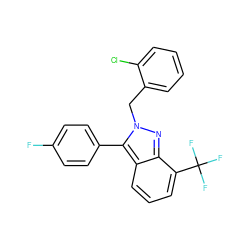 Fc1ccc(-c2c3cccc(C(F)(F)F)c3nn2Cc2ccccc2Cl)cc1 ZINC000040861331