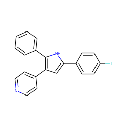 Fc1ccc(-c2cc(-c3ccncc3)c(-c3ccccc3)[nH]2)cc1 ZINC000003832057