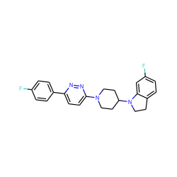 Fc1ccc(-c2ccc(N3CCC(N4CCc5ccc(F)cc54)CC3)nn2)cc1 ZINC000103241844