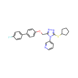 Fc1ccc(-c2ccc(OCc3nnc(SC4CCCC4)n3-c3cccnc3)cc2)cc1 ZINC000095593883