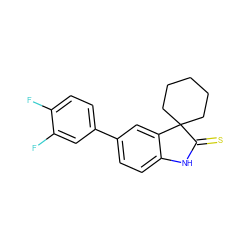 Fc1ccc(-c2ccc3c(c2)C2(CCCCC2)C(=S)N3)cc1F ZINC000013488903